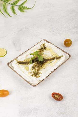 LABENEH WITH ZAATAR AND OLIVES